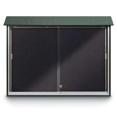 United Visual Products Outdoor Enclosed Combo Board, 72"x36", Satin Frame/Blue & Cinnabar UVCB7236OD-BLUE-CINNABA